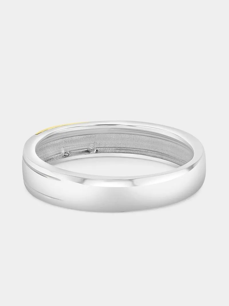 Yellow Gold & Sterling Silver Earth Grown Diamond Wedding Band