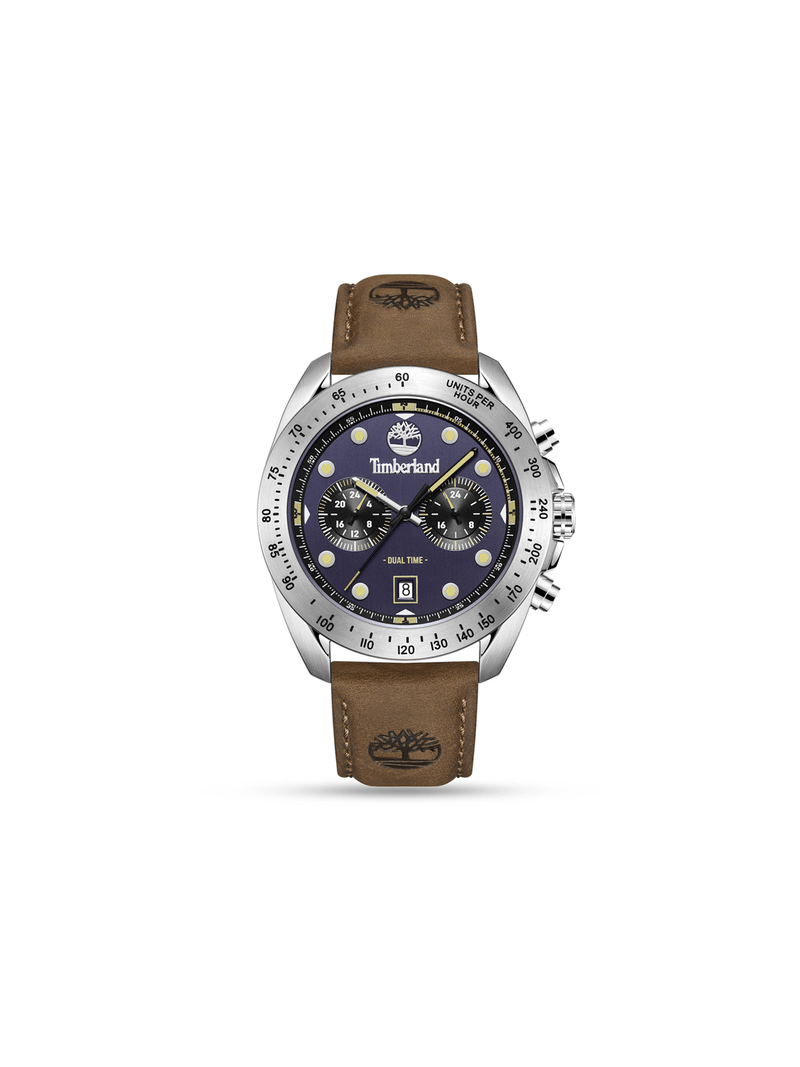 Timberland Men's Carrigan Stainless Steel & Brown Leather Chronograph Watch