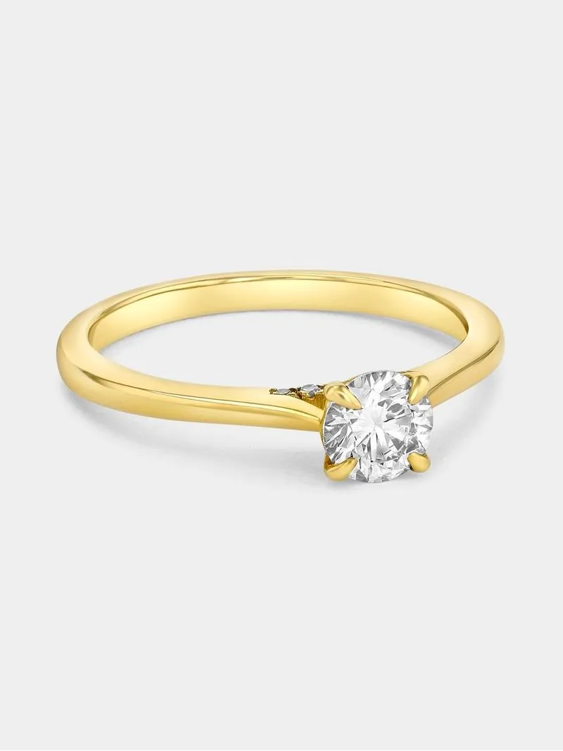 Yellow Gold 0.5ct Lab Grown Diamond Solitaire Ring
