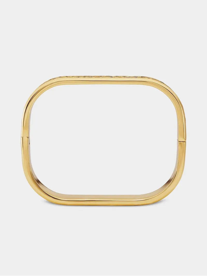 Michael Kors Metallic Muse Collection Gold Plated Cheetah Print Cubic Zirconia Bangle
