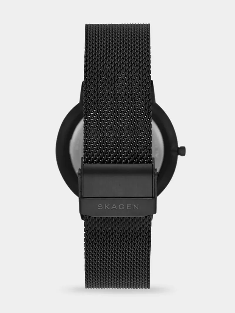 Skagen Men's Ancher Black Plated Stainless Steel Mesh Watch