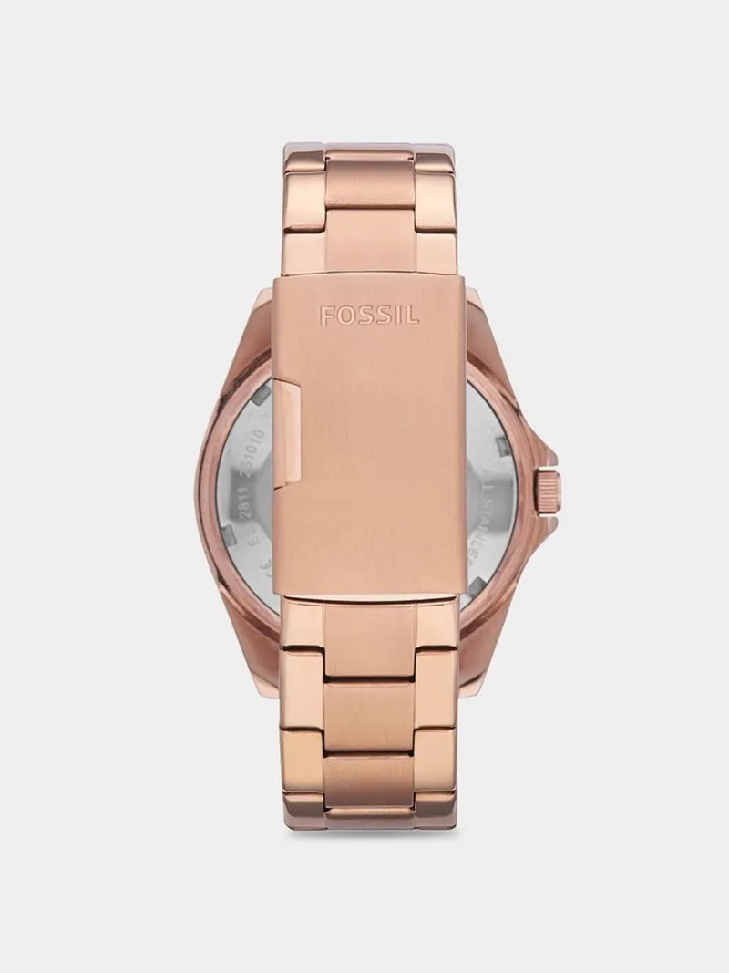 Fossil Riley Rose Plated Stainless Steel Multi-Dial Bracelet Watch