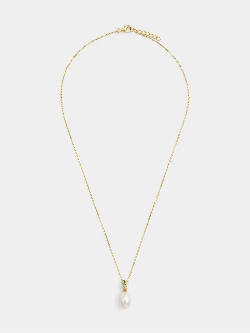Gold Plated Sterling Silver Freshwater Pearl Pendant