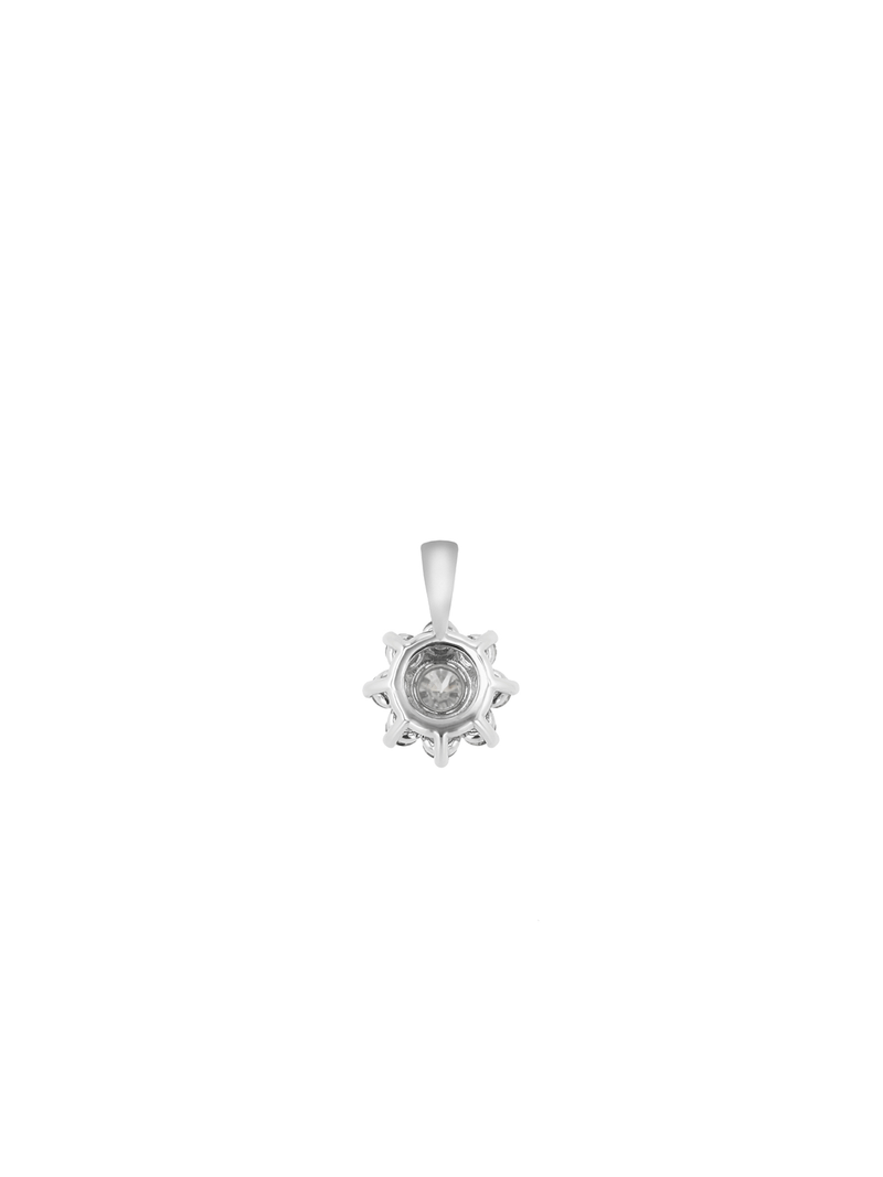 18ct White Gold 0.55ct Diamond Sunflower Pendant On Chain