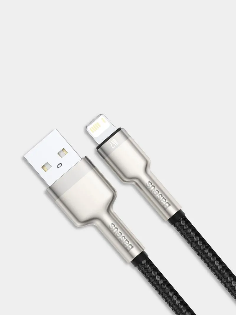 Baseus 2.4a Cafule Metal Series USB Type-a to Lightning Cable - Black - 0.25 M