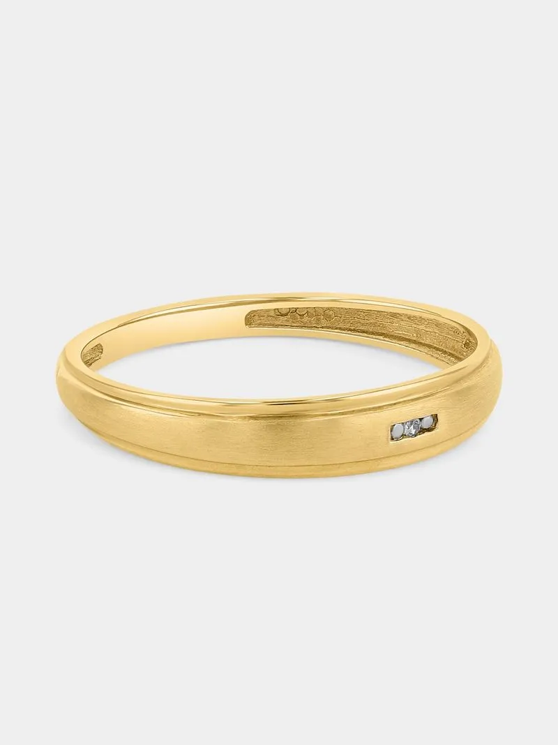 Yellow Gold Earth Grown Diamond Wedding Band