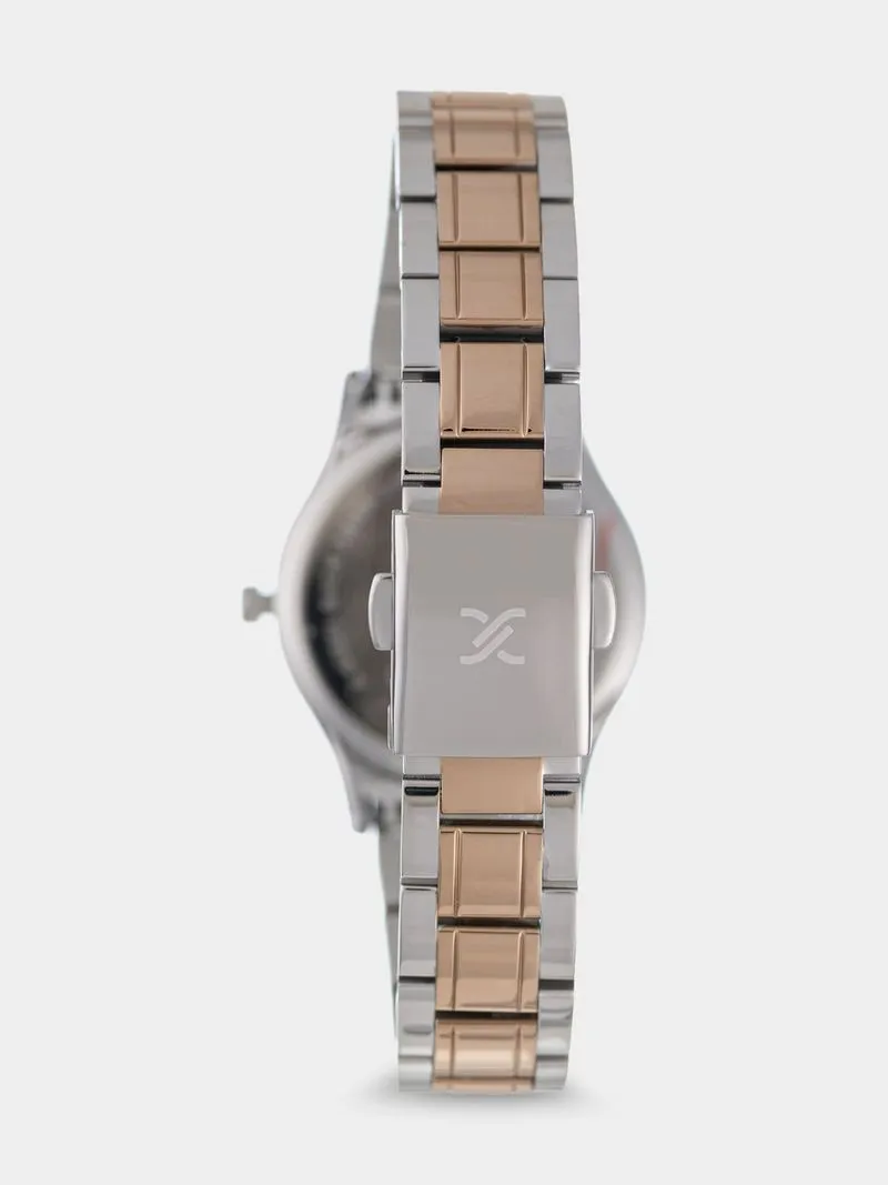 Daniel Klein Rose Plated Silver Tone Dial Two-Tone Bracelet Watch