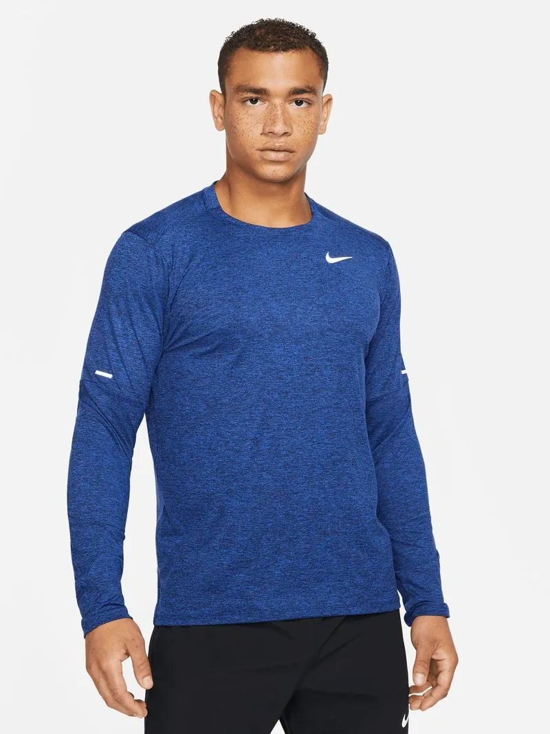 Mens Nike Dri-Fit Element Long Sleeve Navy Crew Top