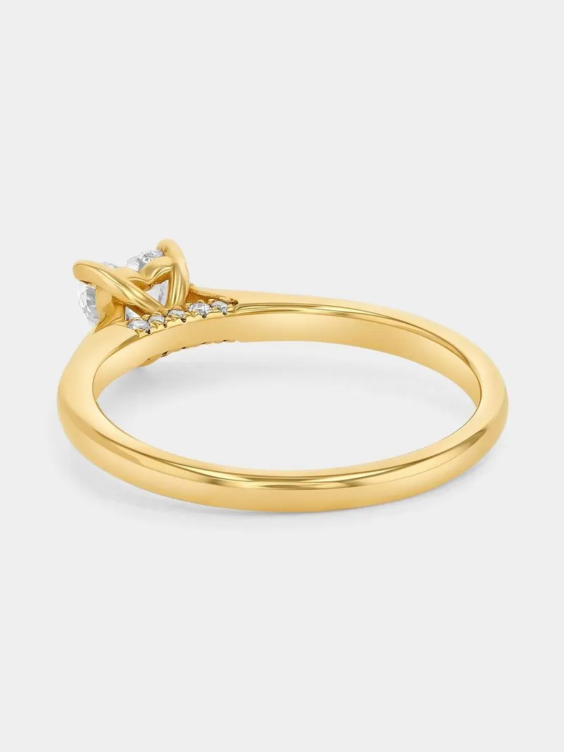 Yellow Gold 0.5ct Lab Grown Diamond Heart Solitaire Ring