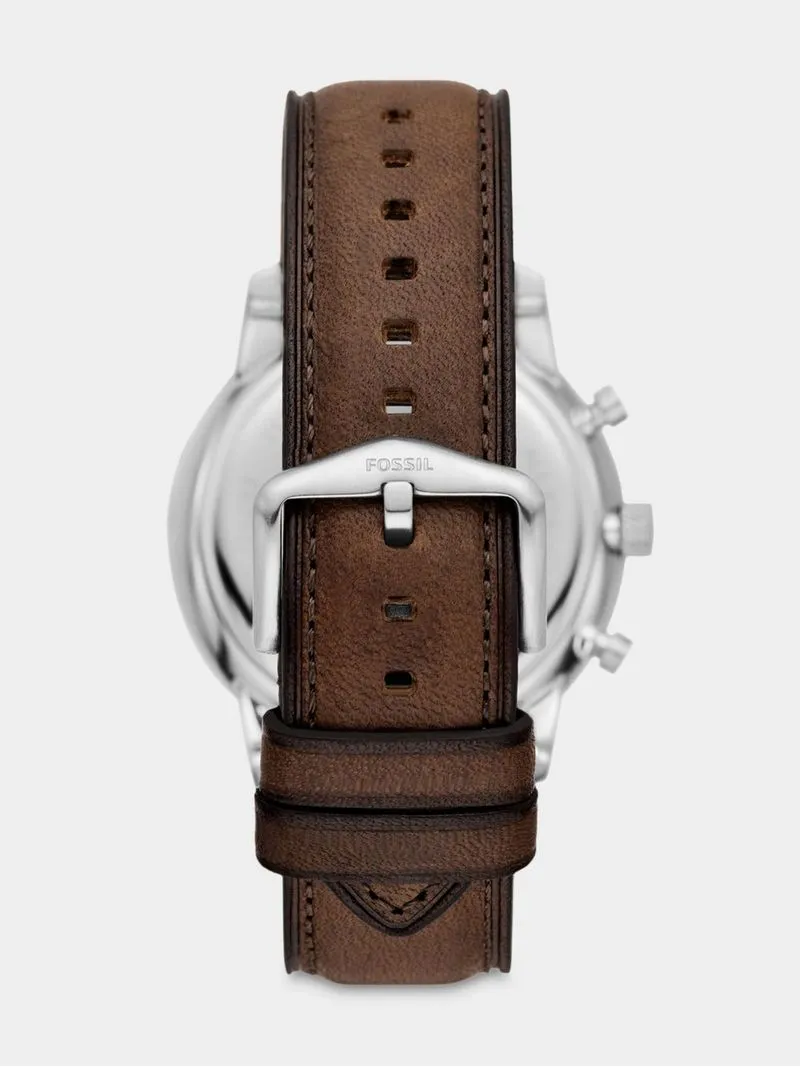 Fossil Men's Neutra Stainless Steel Brown Leather Chronograph Watch