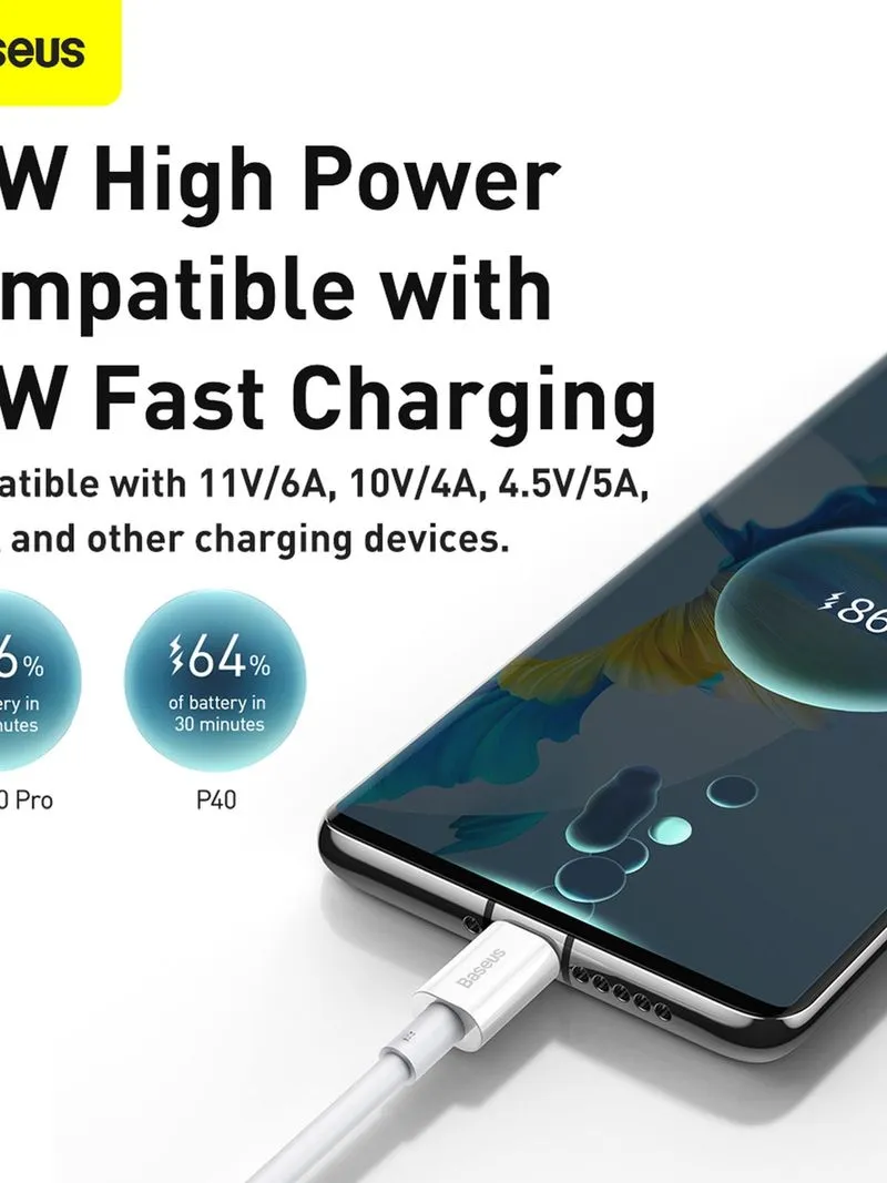 Baseus 66W Superior Series Fast Charging USB Type-A to USB Type-C Cable