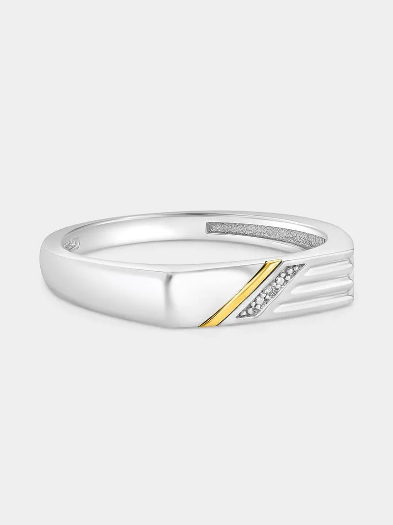 Yellow Gold & Sterling Silver Earth Grown Diamond Dress Ring