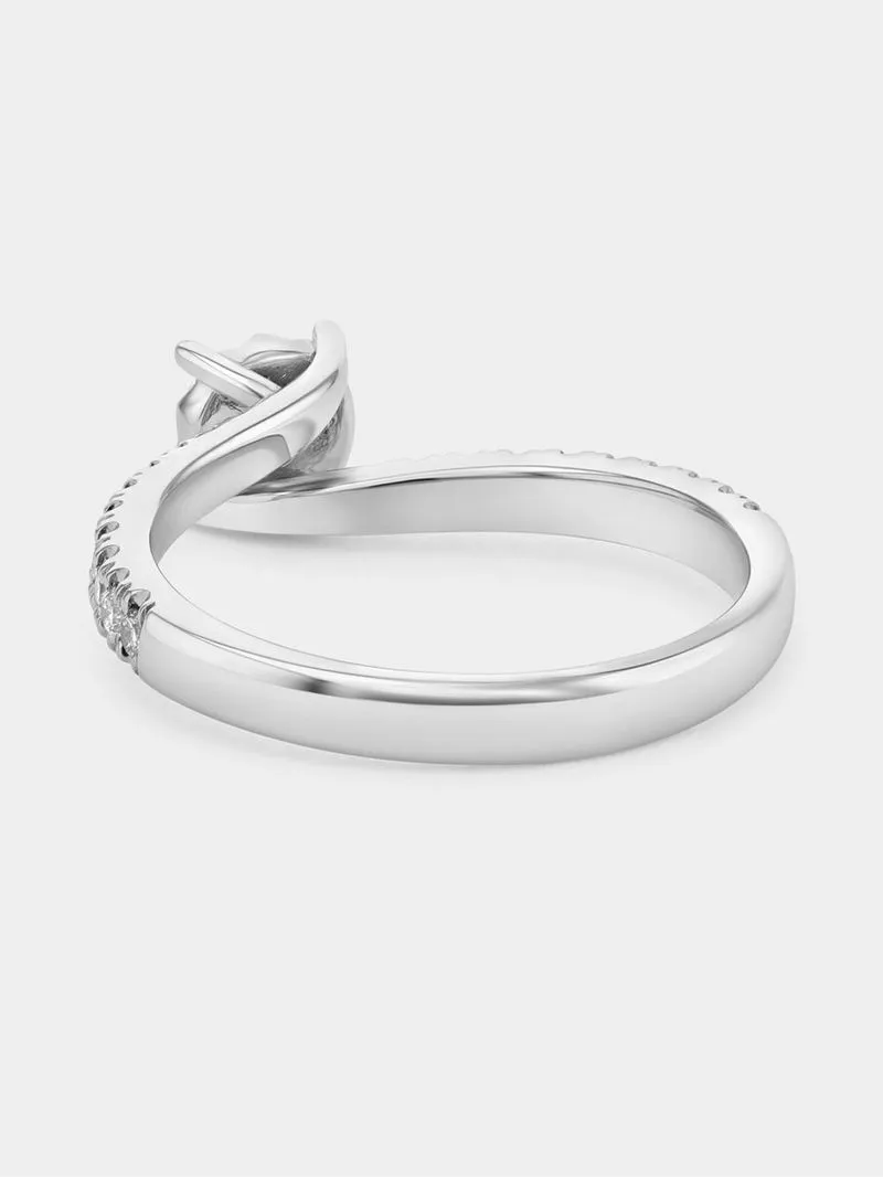 White Gold 0.44ct Diamond Illusion Solitaire Wrap Over Ring