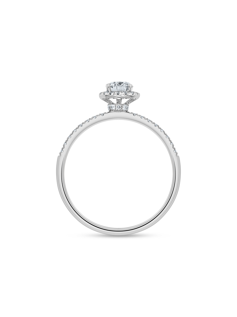 White Gold 0.50ct Lab Grown Diamond Halo Solitaire Women’s Ring