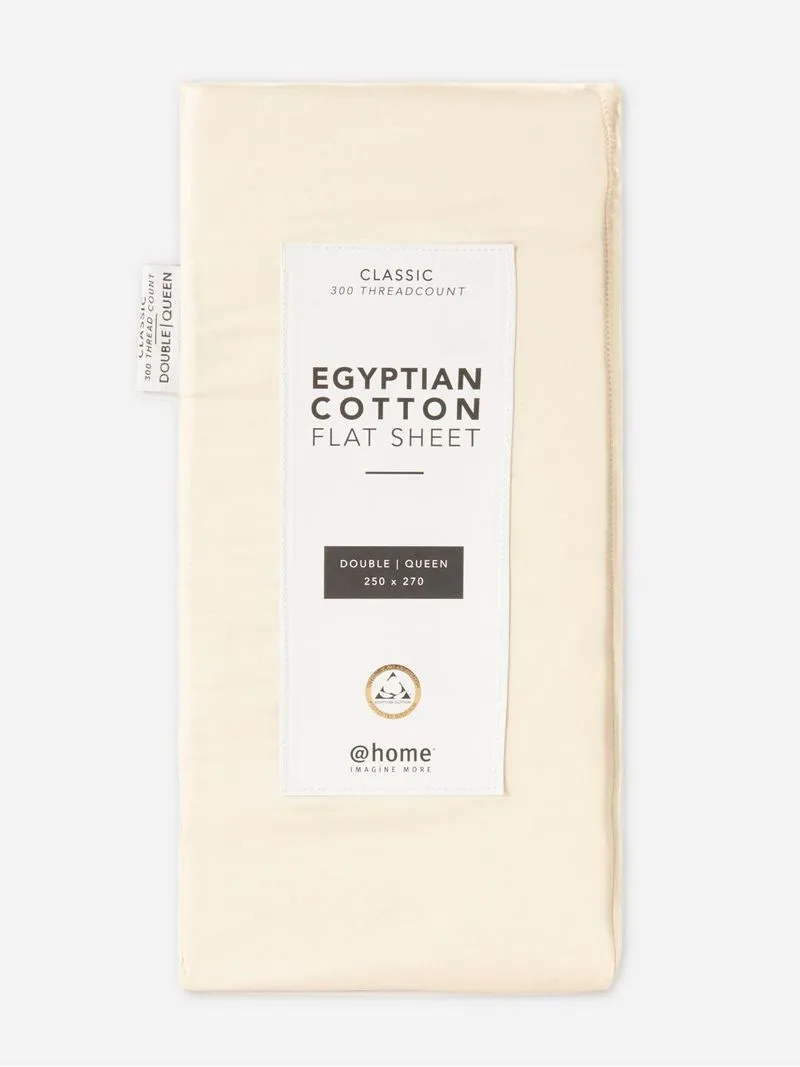 Gold Seal Certified Egyptian Cotton 300 Thread Count Flat Sheet Ivory