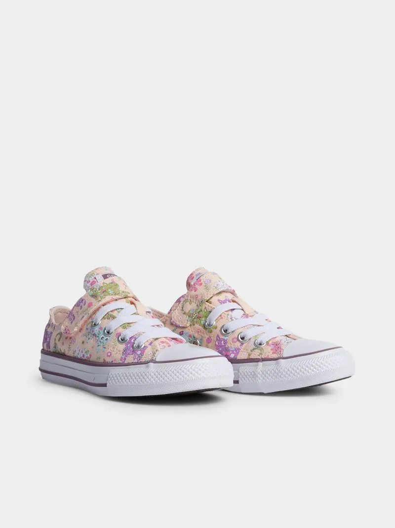 Kids Converse Chuck Taylor All Star 2V Floral Pink Sneaker