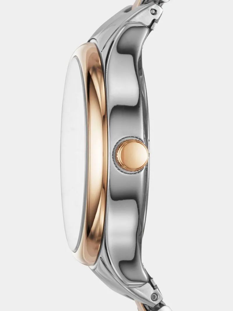 Fossil Modern Sophisticate Silver & Gold Plated Stainless Steel Multi Dial Bracelet Watch