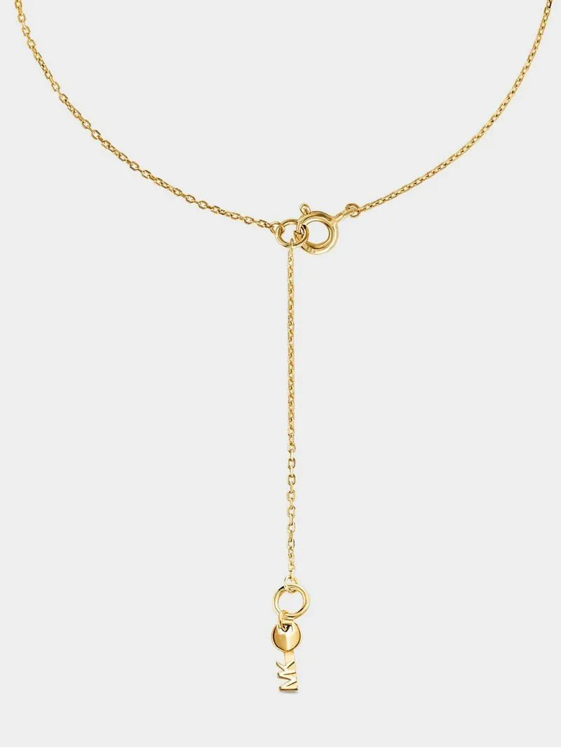 Michael Kors Kors MK Collection Gold Plated Sterling Silver Logo Starter Necklace