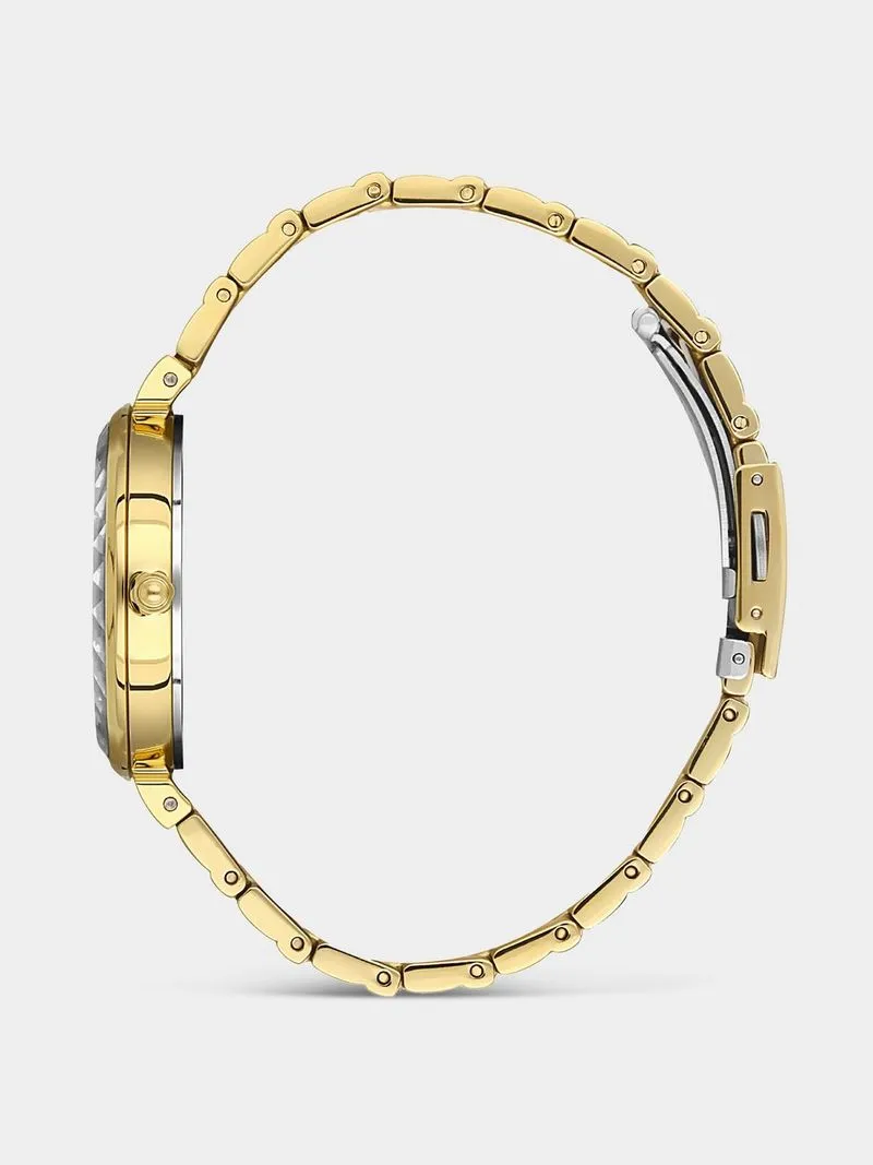 Daniel Klein Gold Plated Green Dial Bracelet Watch