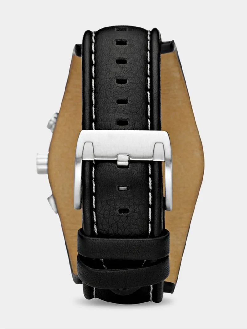 Fossil Men's Coachman Chronograph Black Leather Watch