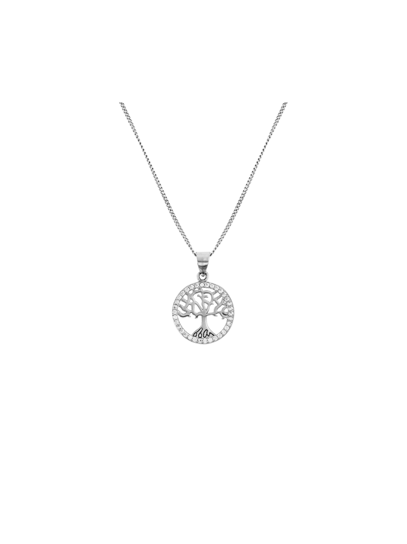 Sterling Silver & Cubic Zirconia Tree Of Life Pendant