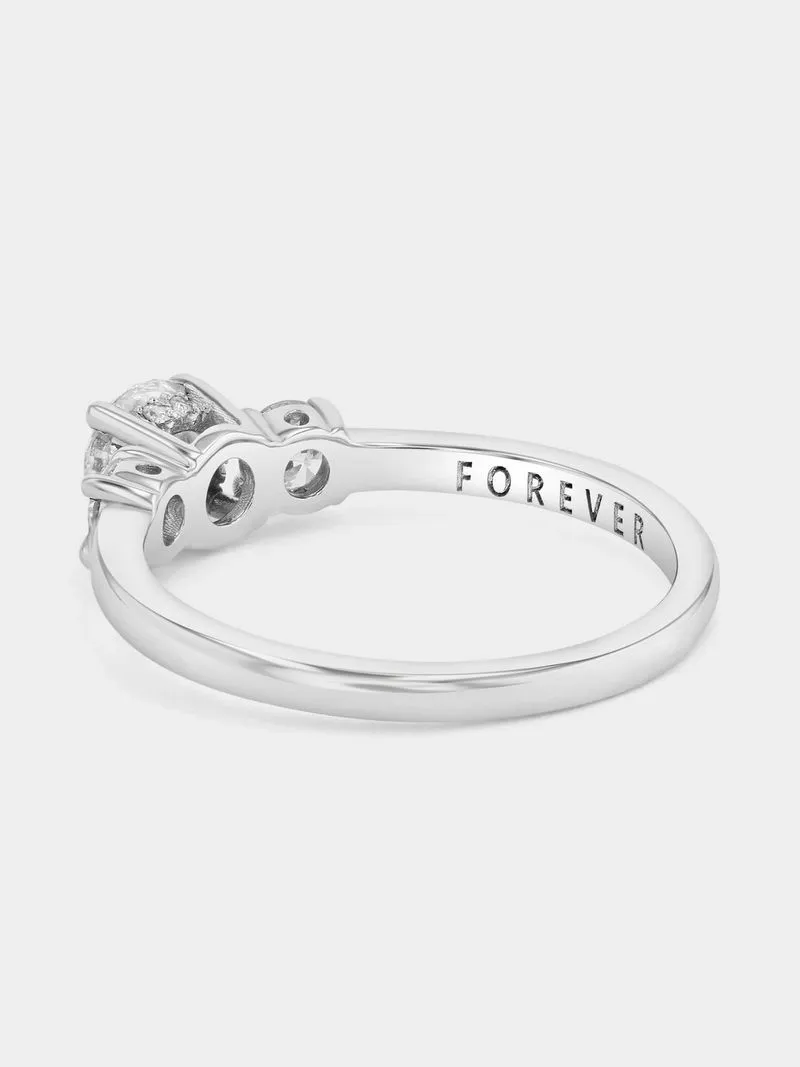 White Gold 0.8ct Lab Grown Diamond Trilogy Ring