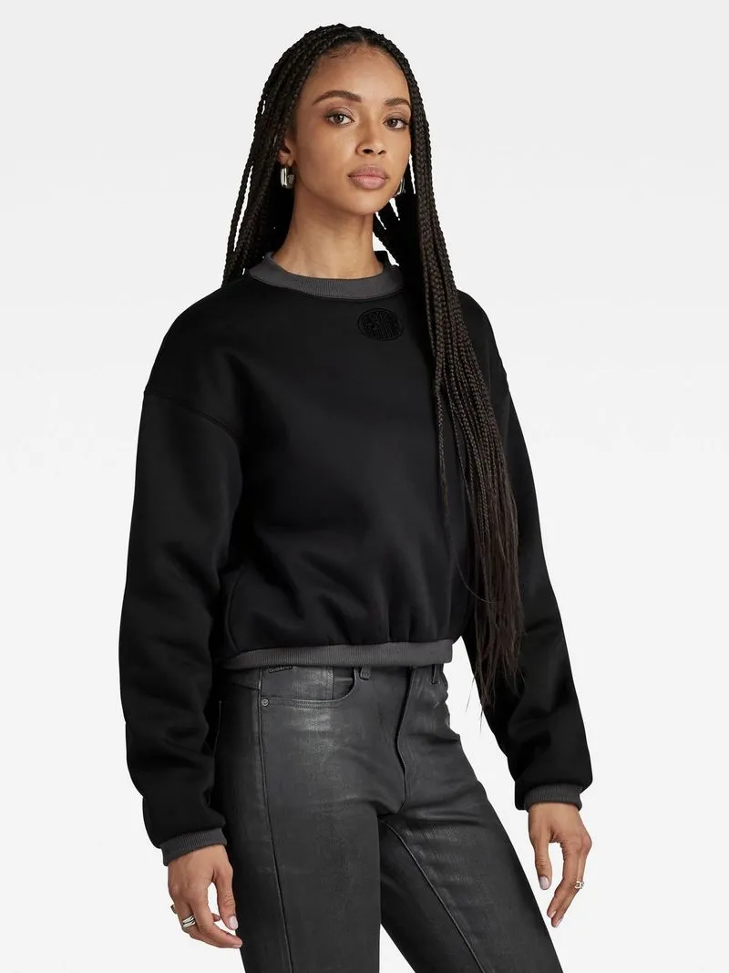 G-Star Women's Badge Logo Oversized Black Sweater