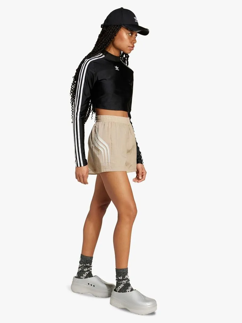 adidas Originals Women's Atlanta Cut Line Nylon Beige Shorts