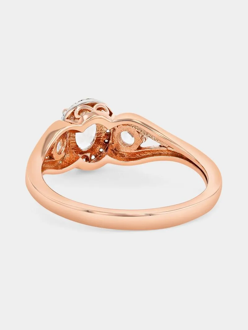 Rose Gold Diamond & Morganite Oval Halo Ring
