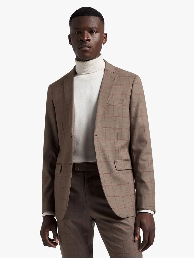 Men's Markham Slim Check Brown/Chestnut Suit Jacket
