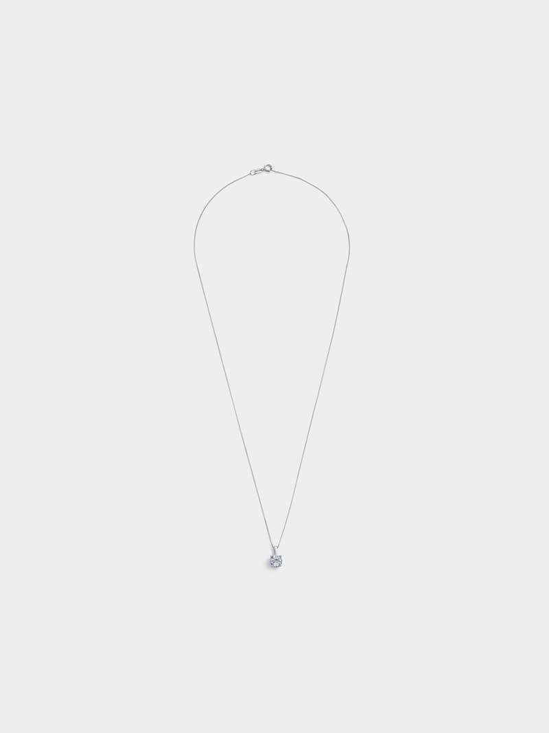 White Gold 1ct Moissanite Women’s Round Pendant