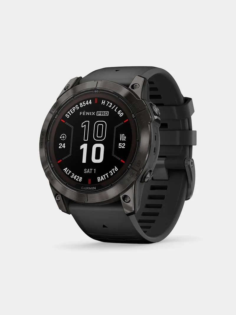 Garmin Fenix 7X Pro Sapphire Solar Edition Carbon Gray DLC Titanium with Black Band