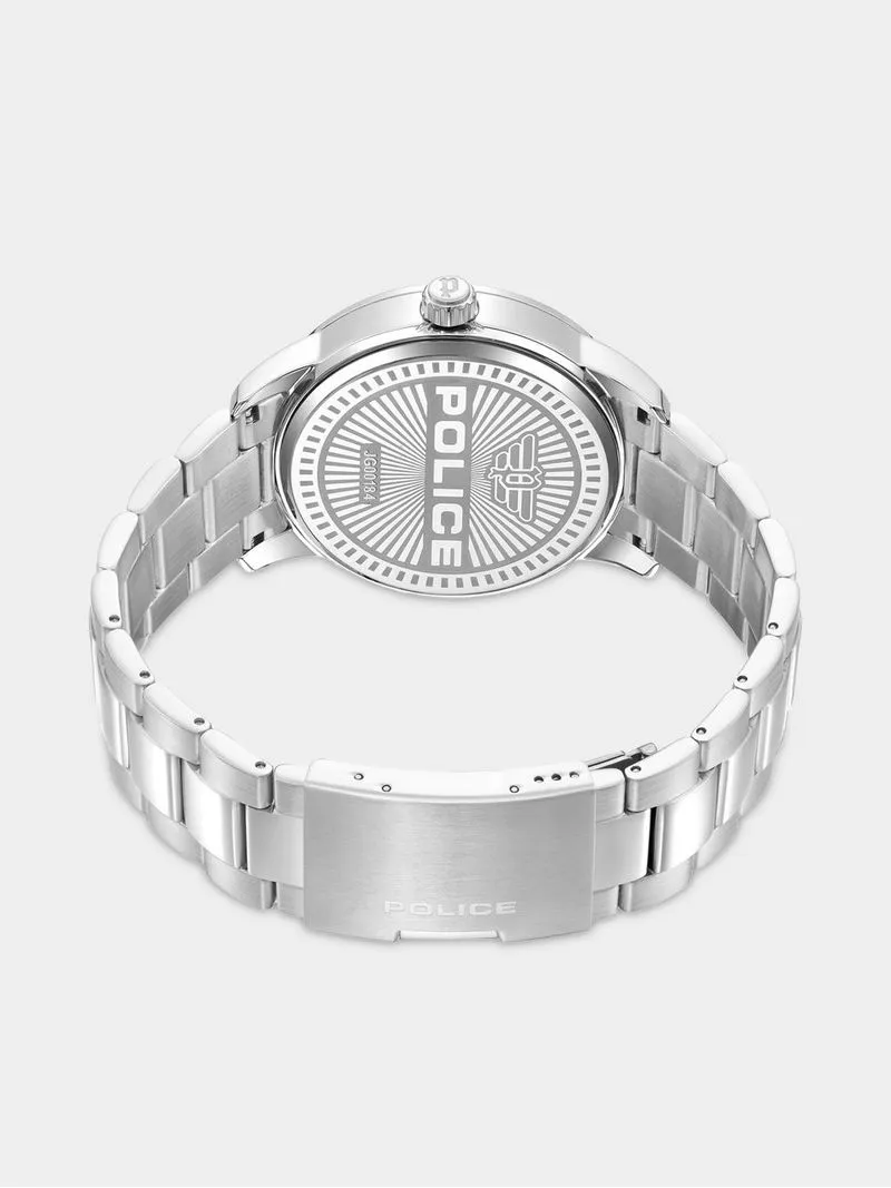 Police Raho Stainless Steel Maroon Dial Chronographic Bracelet Watch