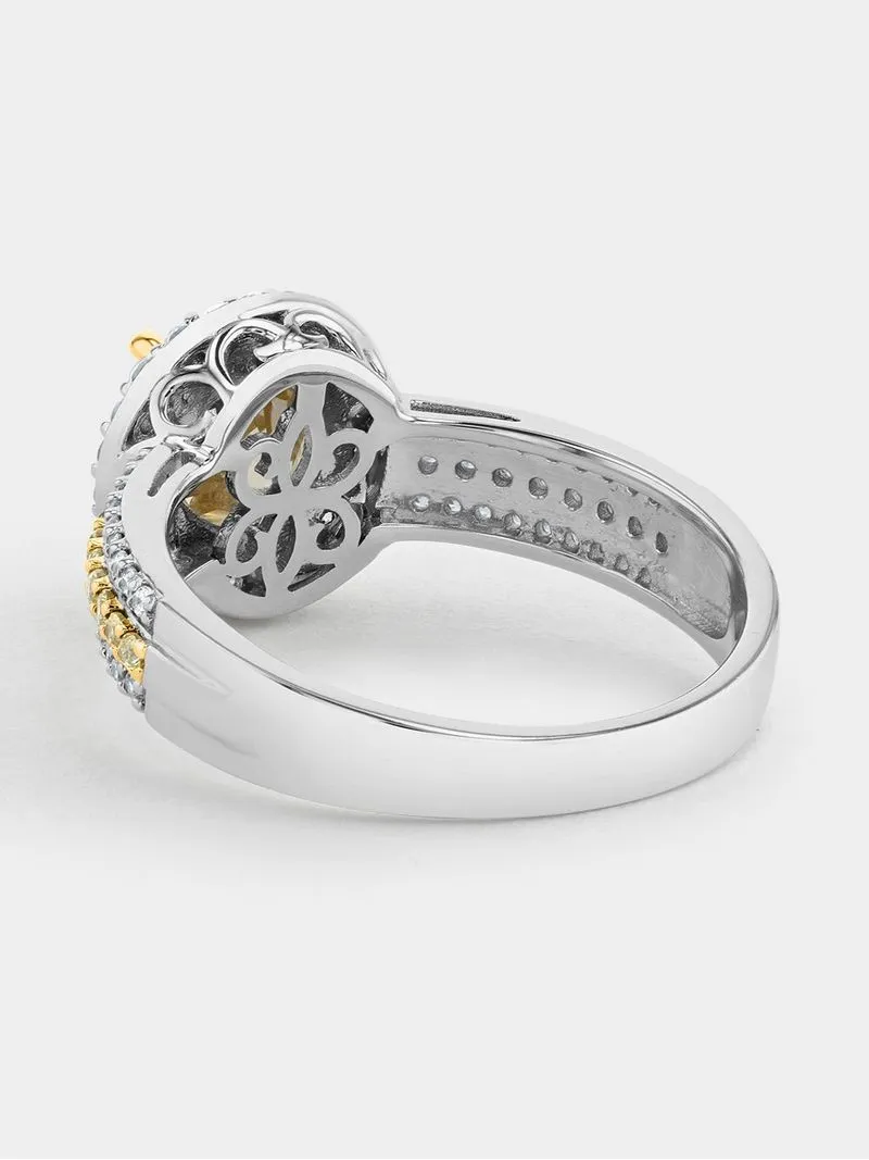 Cheté Sterling Silver Yellow Cubic Zirconia Women’s Lemon Twist Ring