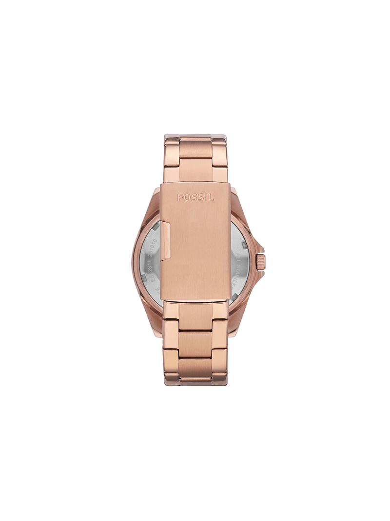 Fossil Riley Rose Plated Stainless Steel Multi Dial Bracelet Watch