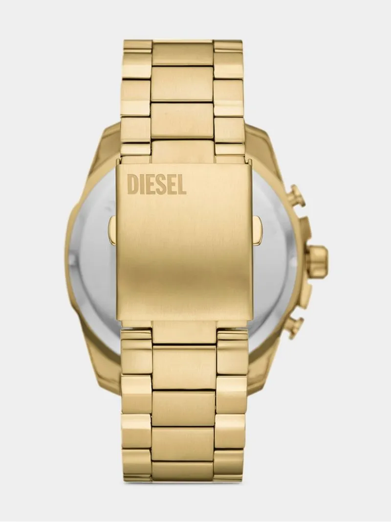 Diesel Mega Chief Gold Plated Stainless Steel Chronograph Bracelet Watch