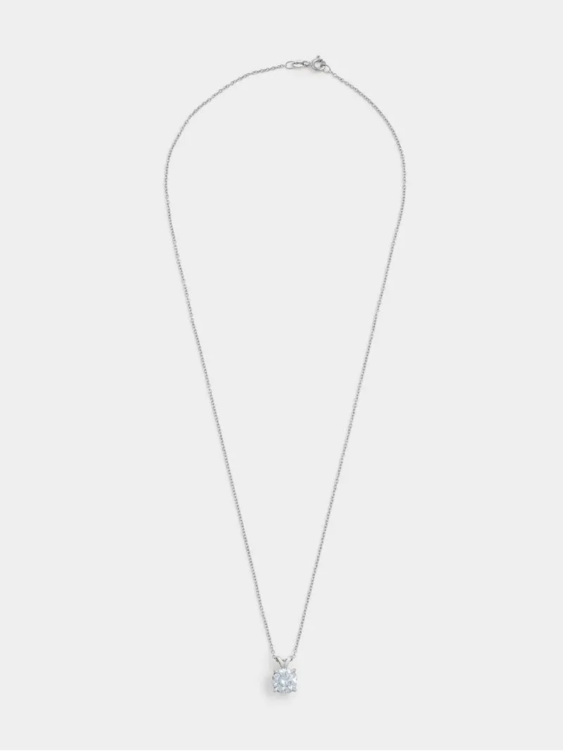Gert Johan Coetzee White Gold Moissanite Love Knot Round Pendant