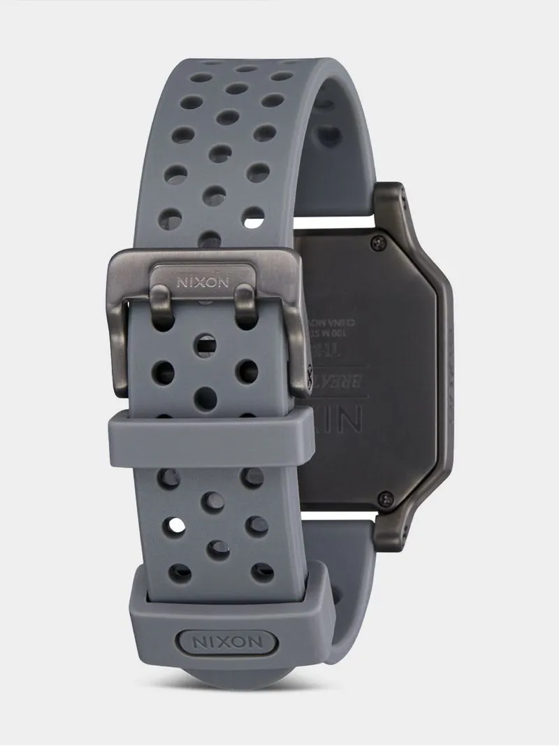 Nixon Men's Heat Gunmetal Positive Plated Digital Silicone Watch
