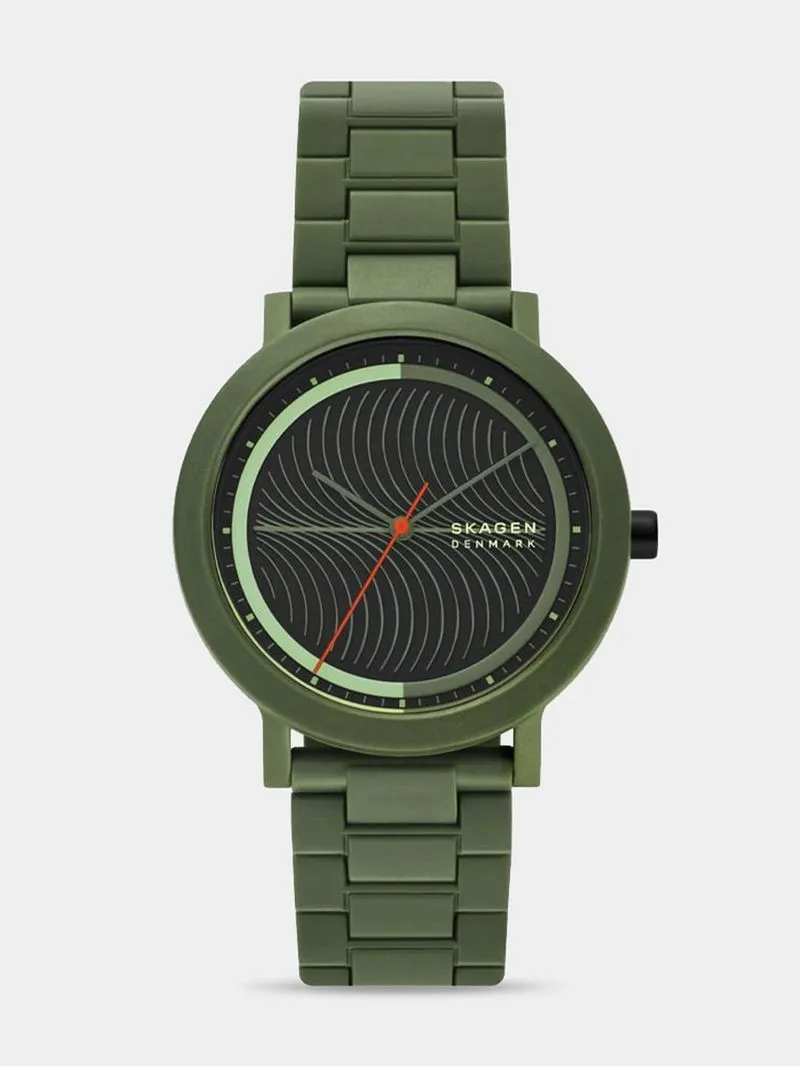 Skagen Men's Aaren Ocean Green Tide Ocean Material Bracelet Watch