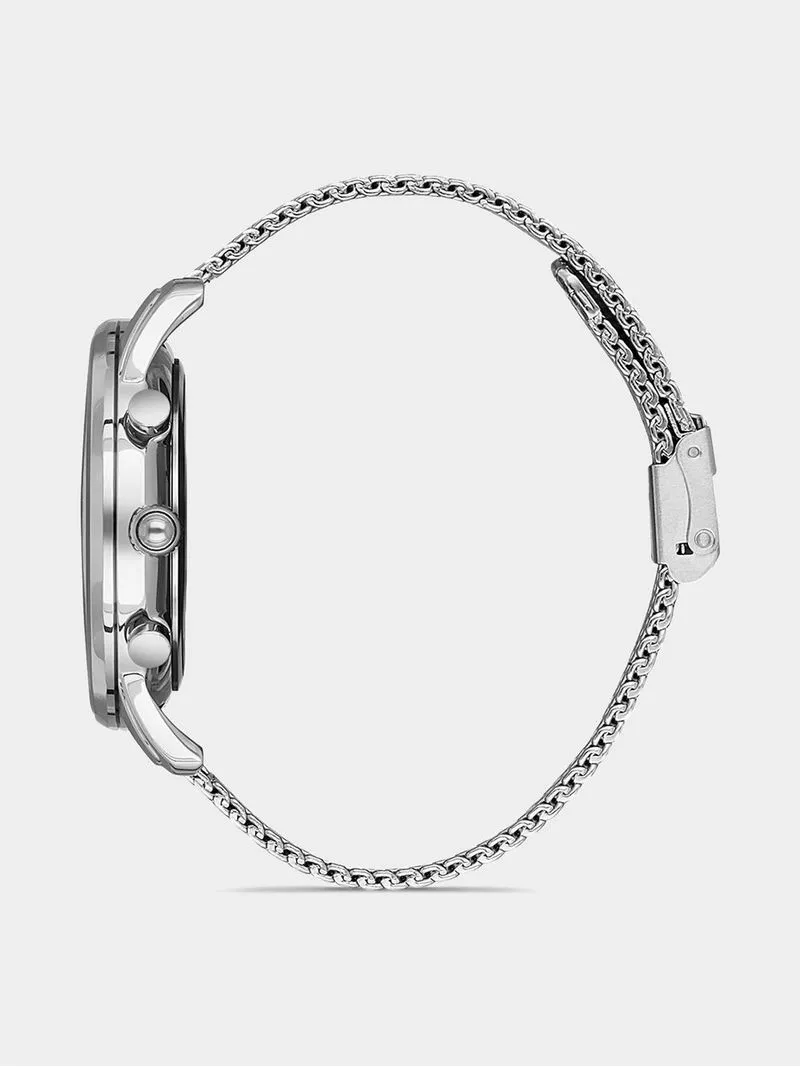Daniel Klein Silver Plated Chronographic Mesh Watch