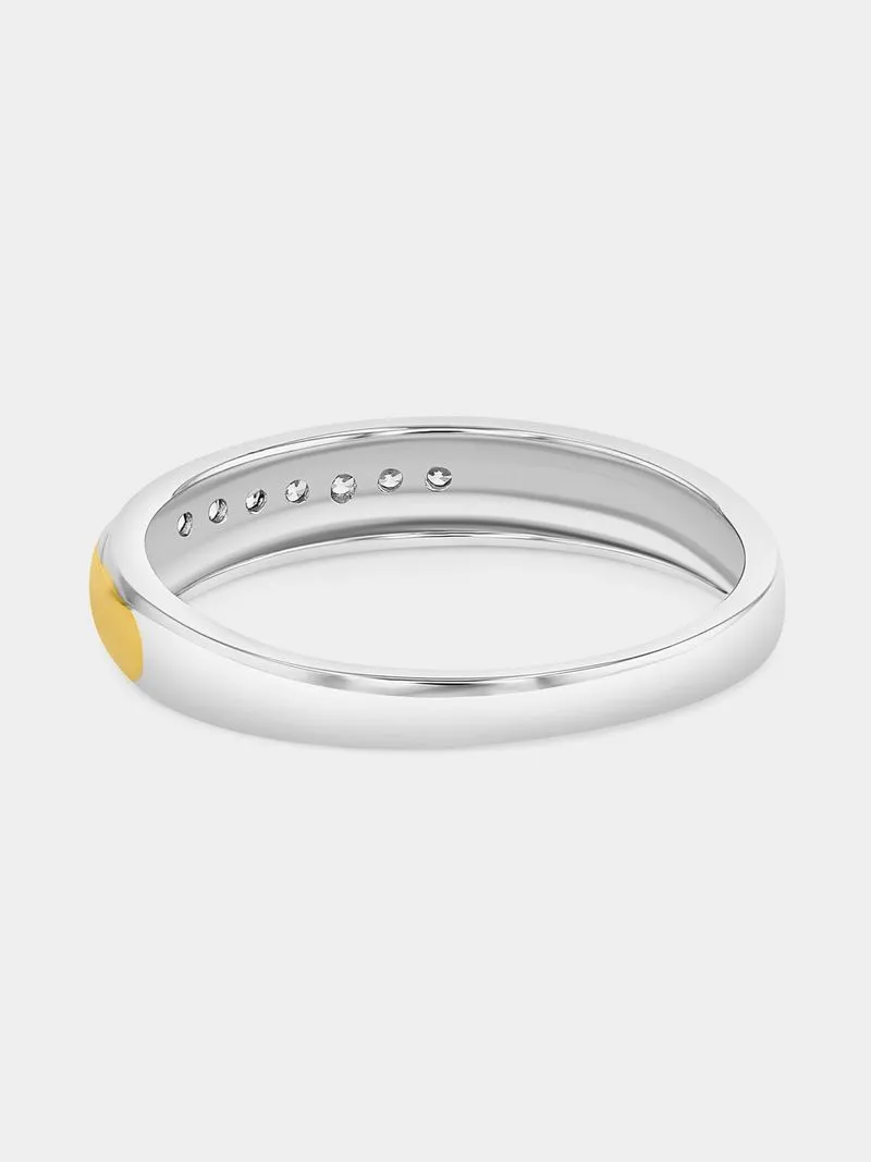 Sterling Silver Gold Plated Cubic Zirconia Channel Ring