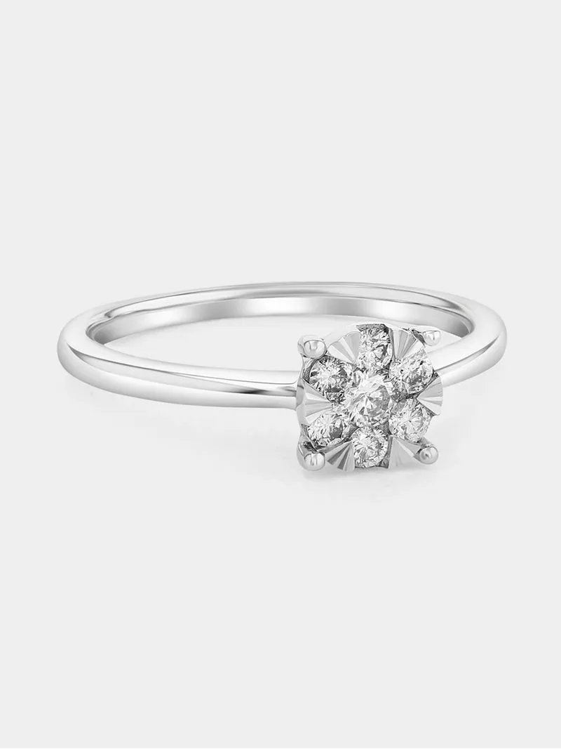 White Gold 0.29ct Diamond Illusion Solitaire Ring