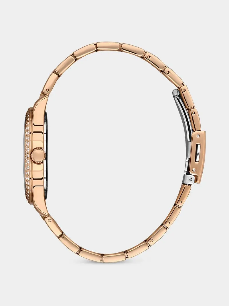 Daniel Klein Rose Plated Black Dial Bracelet Watch