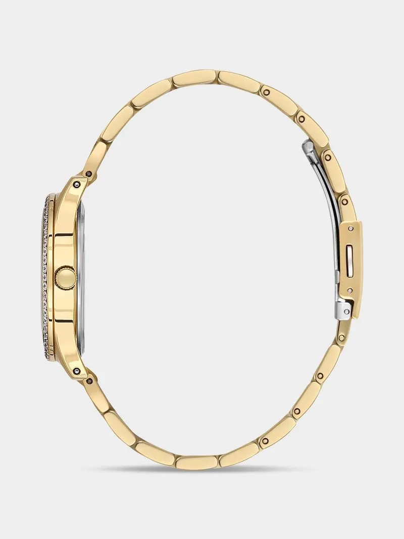 Daniel Klein Gold Plated Black Dial Bracelet Watch