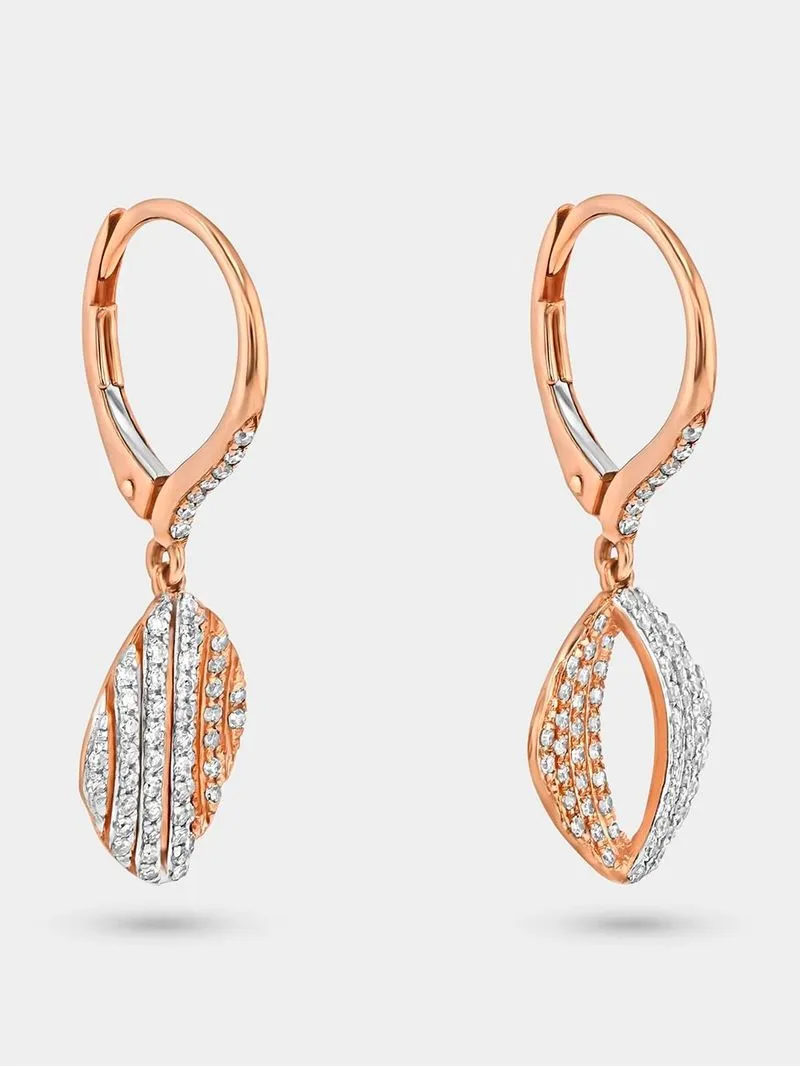 Rose Gold 0.53ct Diamond Women’s Fancy Drop Earrings