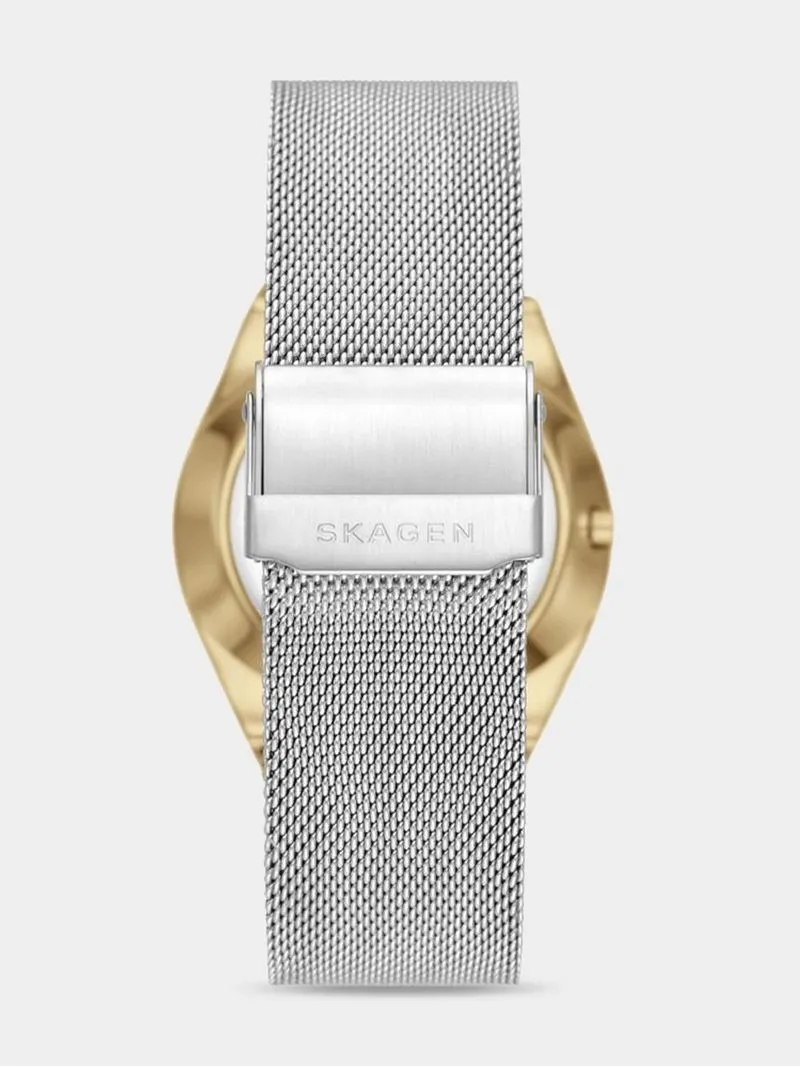 Skagen Men's Grenen Gold Plated Stainless Steel & Silver Plated Mesh Watch