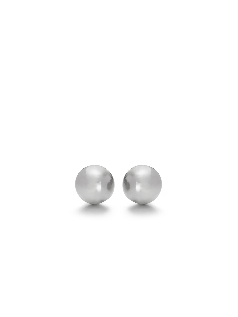 Miss Swiss Sterling Silver Full Ball Stud Earrings