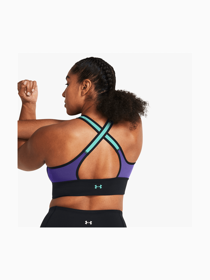 Womens Under Armour Project Rock Infinity Medium Impact Colour Block Bra
