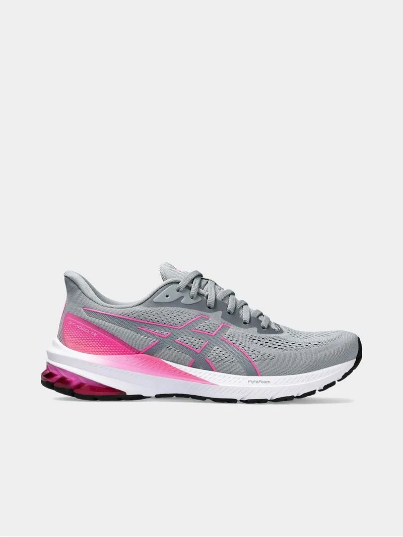 Women's Asics GT-1000 12 Sheet Rock/Hot Pink Running Shoes