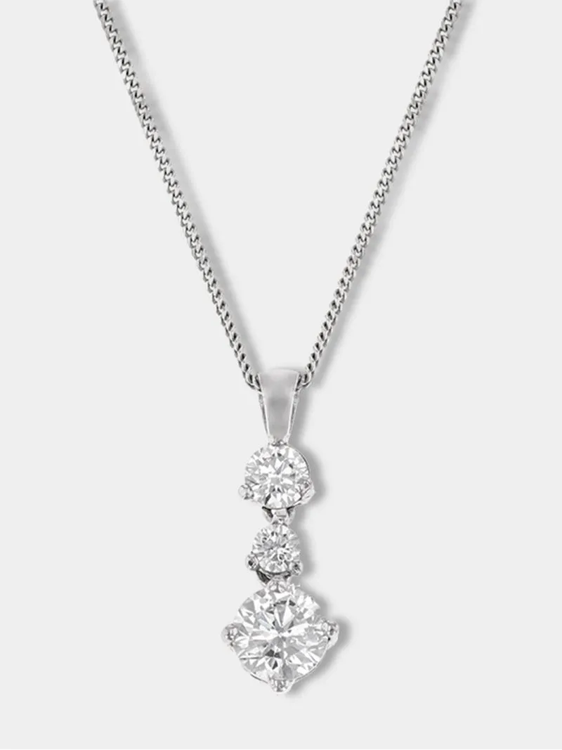 Sterling Silver Cubic Zirconia Triple Drop Pendant